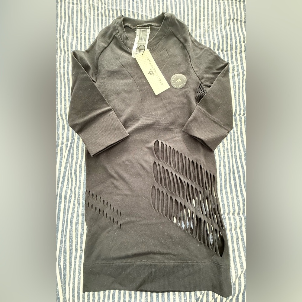 Adidas by Stella McCartney Black Slashed Sleeve Top